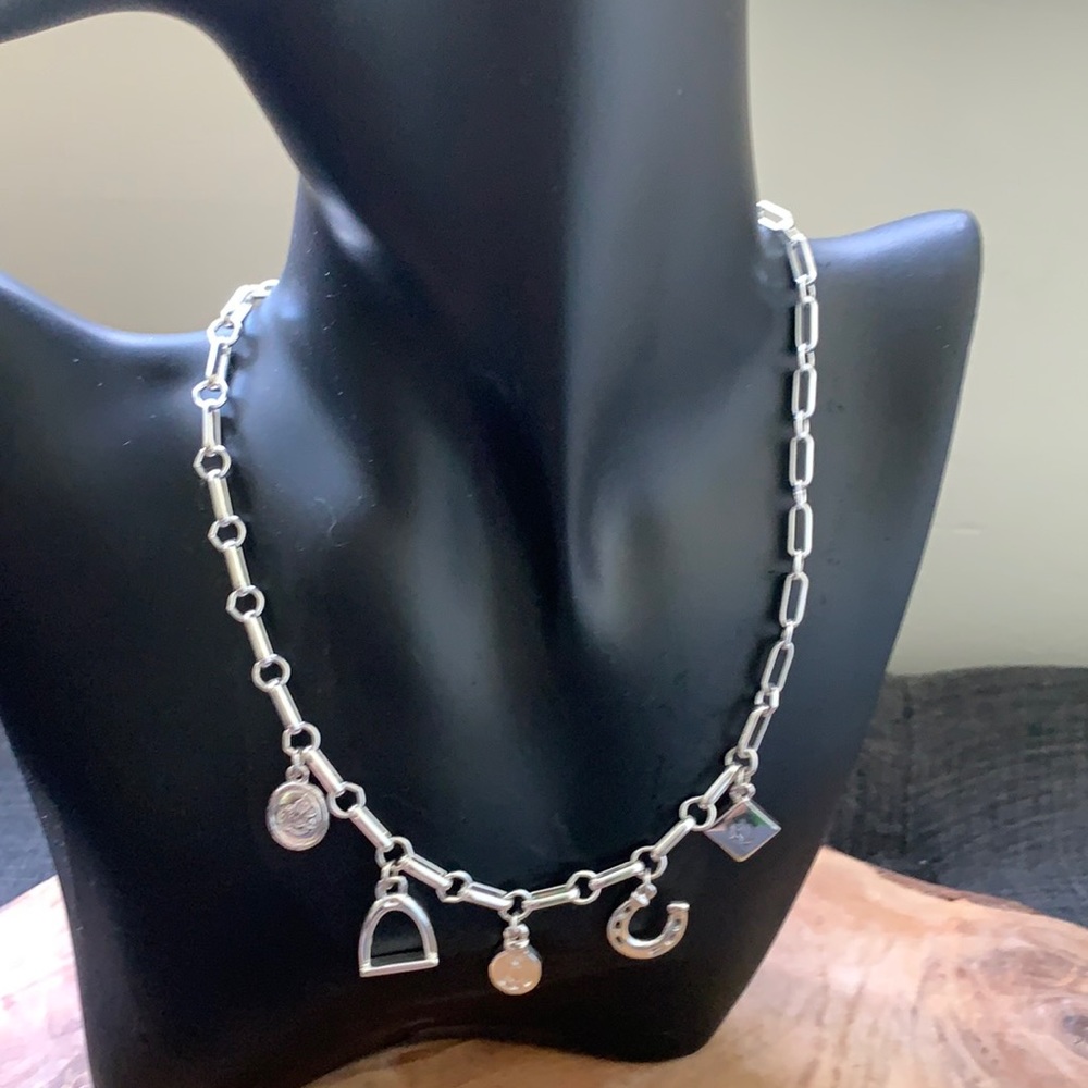 Ralph Lauren Silver Good Luck Charm Chain Necklace